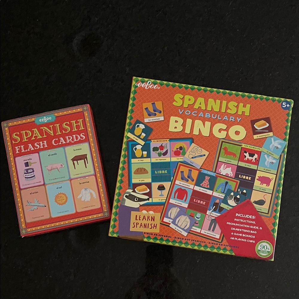 eeBoo Spanish Vocabulary Bingo and Flash Cards Set